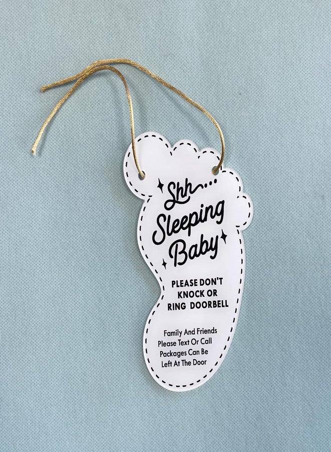 LEMBANG Small Baby Sleeping Hanging Sign,Do Not Knock Or Ring The Bell, Door Hanger for Baby Room, Nursery, Front Door (foot) - Image 2